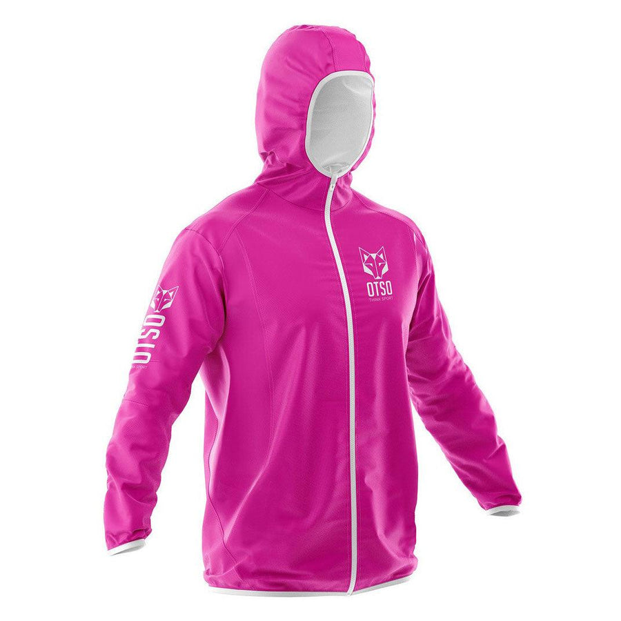 Waterproof Jacket Ultra Light Fluo Pink & White (ユニセックス ウォータープルーフジャケット ウルトラライト ピンク×ホワイト) - Rufus & Co. オンラインストア