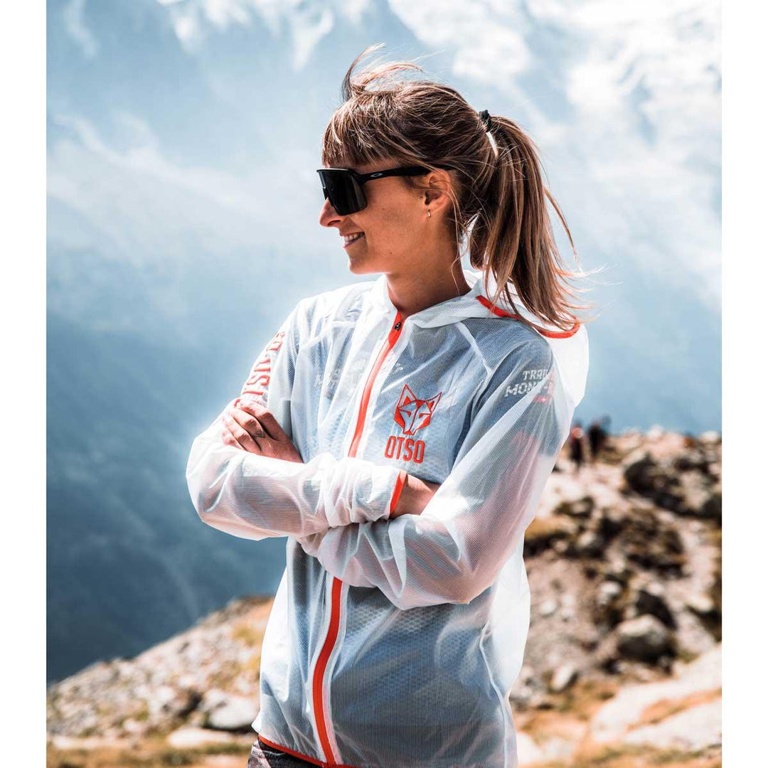 Waterproof Jacket Ultra Light White Fluo Orange (ユニセックス ウォータープルーフジャケット ウルトラライトホワイトxオレンジ) - Rufus & Co. オンラインストア