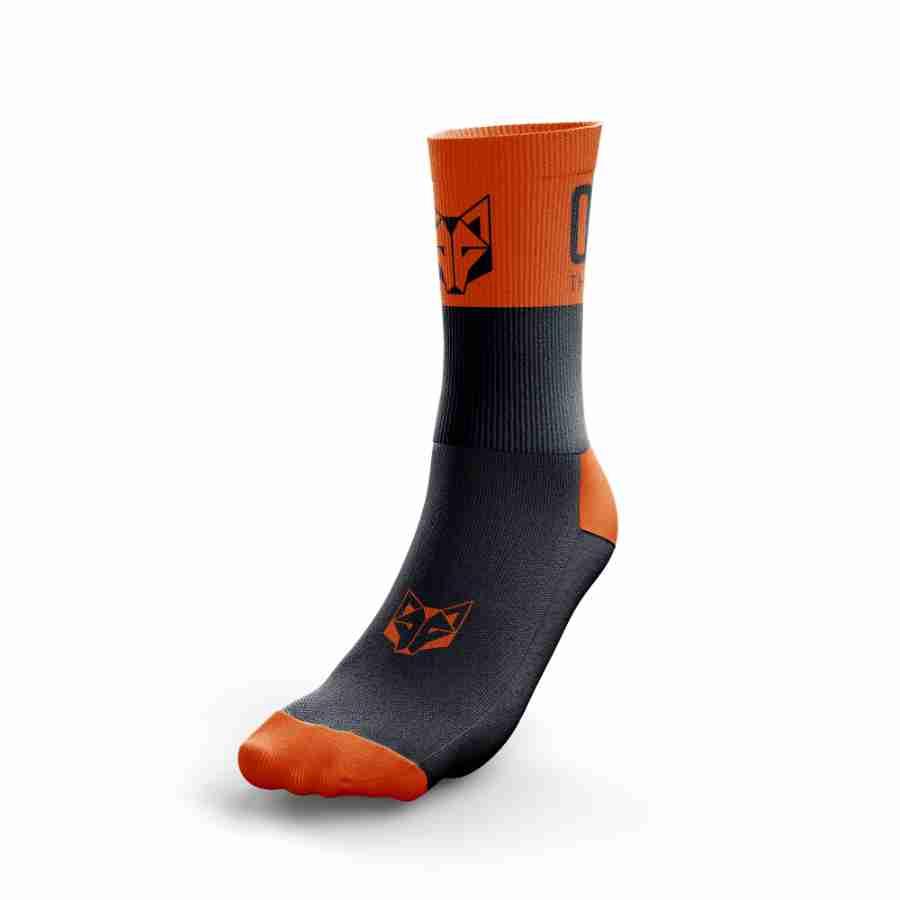 MULTISPORT SOCKS MEDIUM CUT BLACK & FLUO ORANGE(マルチスポーツソックス ミディアムカット ブラック&オレンジ) - Rufus & Co. オンラインストア