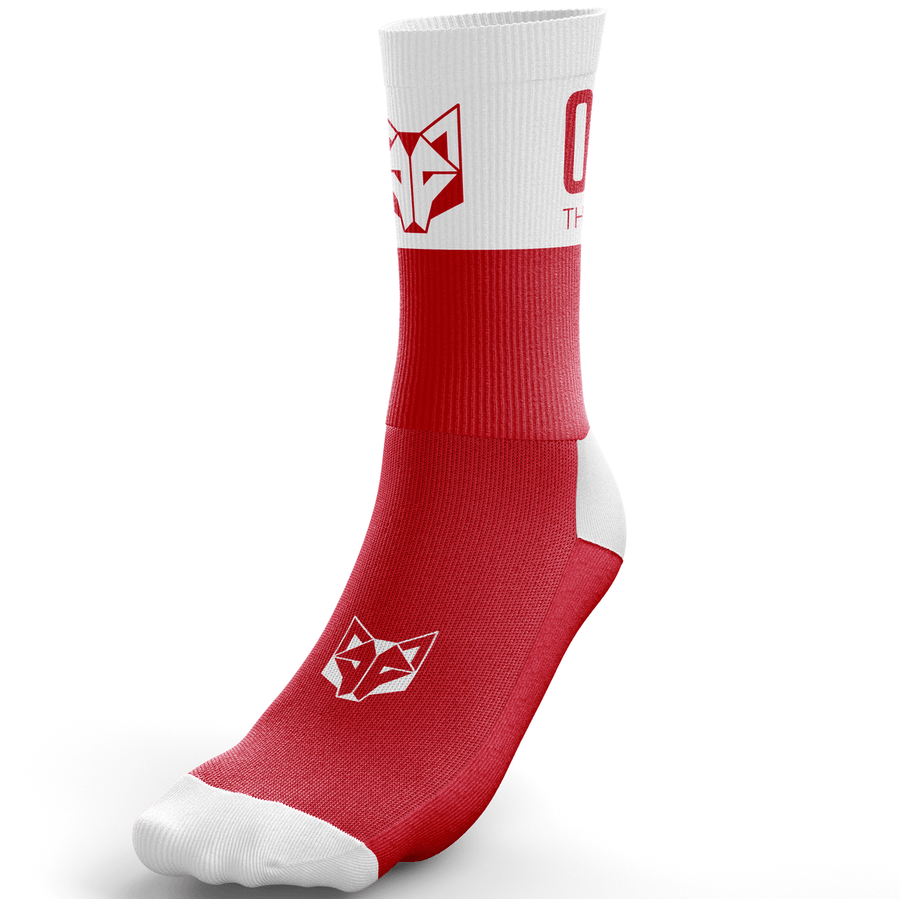 MULTISPORT SOCKS MEDIUM CUT RED & WHITE(マルチスポーツソックス ミディアムカット レッド&ホワイト) - Rufus & Co. オンラインストア