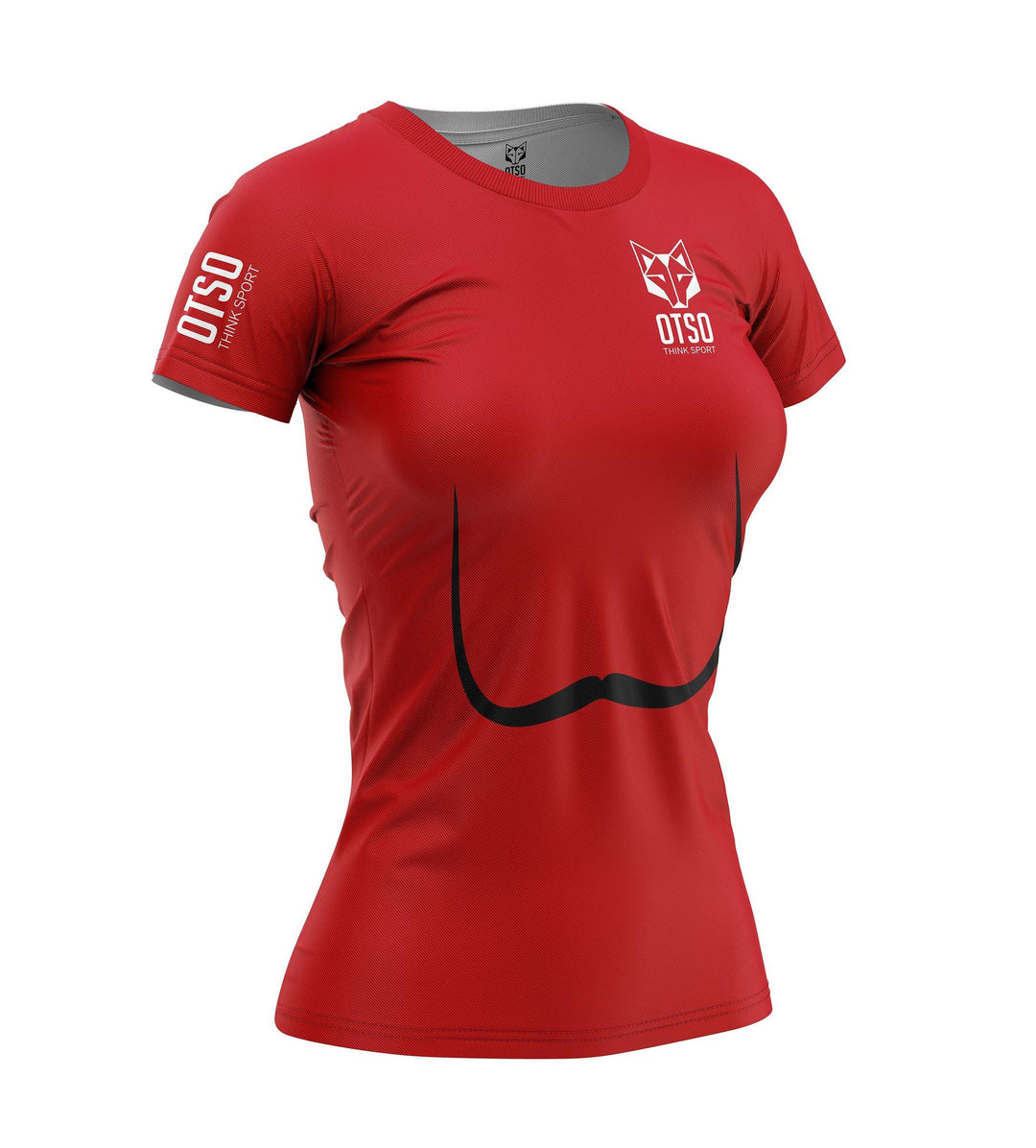 WOMEN'S SHORT SLEEVE MOUSTACHE RED(レディース半袖Tシャツ ひげ赤) - Rufus & Co. オンラインストア