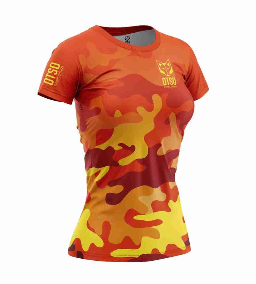 WOMEN'S SHORT SLEEVE SHIRT CAMO ORANGE(レディース半袖Tシャツ 迷彩オレンジ) - Rufus & Co. オンラインストア