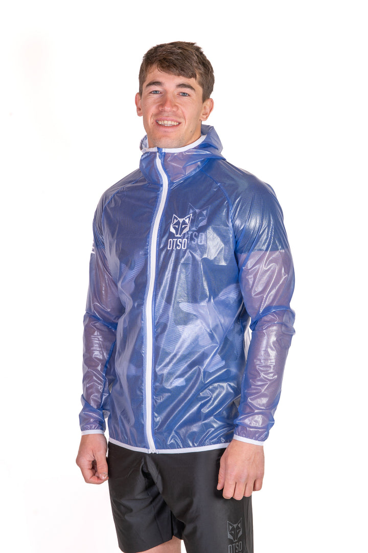 Waterproof Jacket Ultra Light Electric Blue & White (ユニセックス ウォータープルーフジャケット ウルトラライト エレクトリックブルー＆ホワイト)