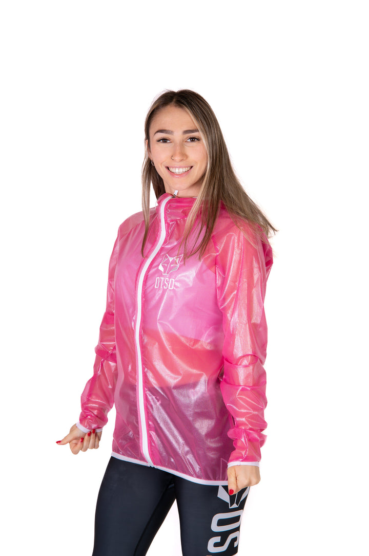 Waterproof Jacket Ultra Light Fluo Pink & White (ユニセックス ウォータープルーフジャケット ウルトラライト ピンク×ホワイト)