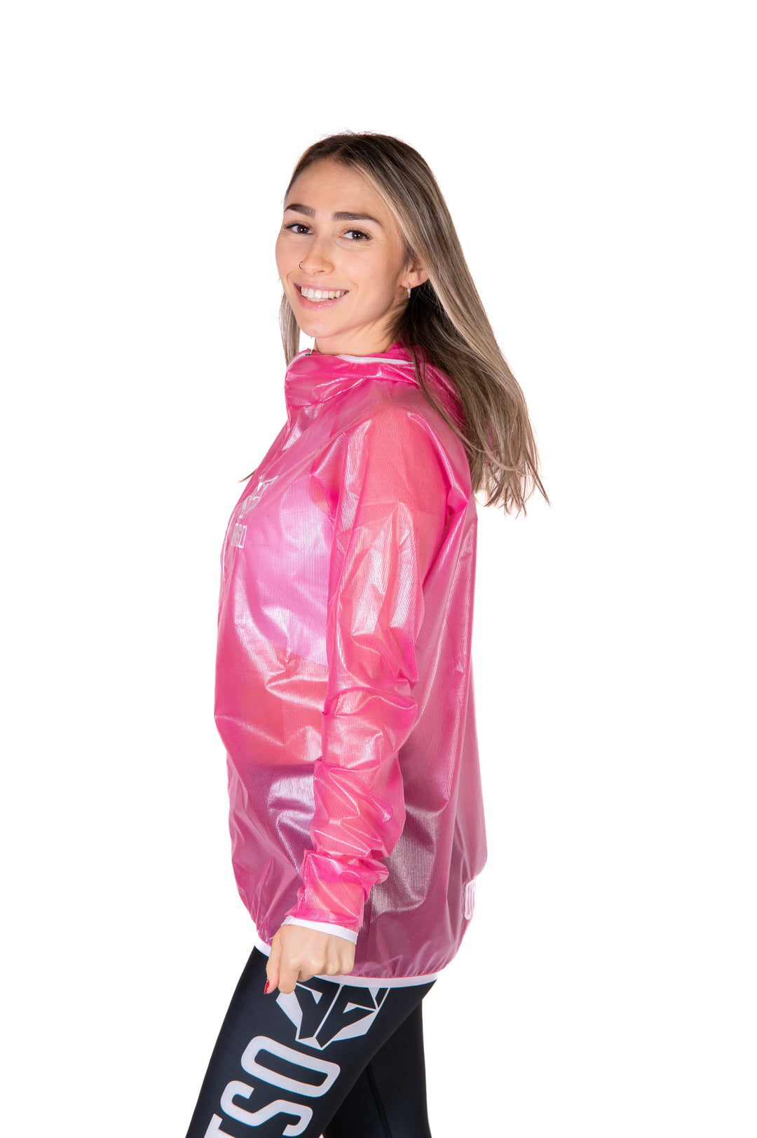 Waterproof Jacket Ultra Light Fluo Pink & White (ユニセックス ウォータープルーフジャケット ウルトラライト ピンク×ホワイト)