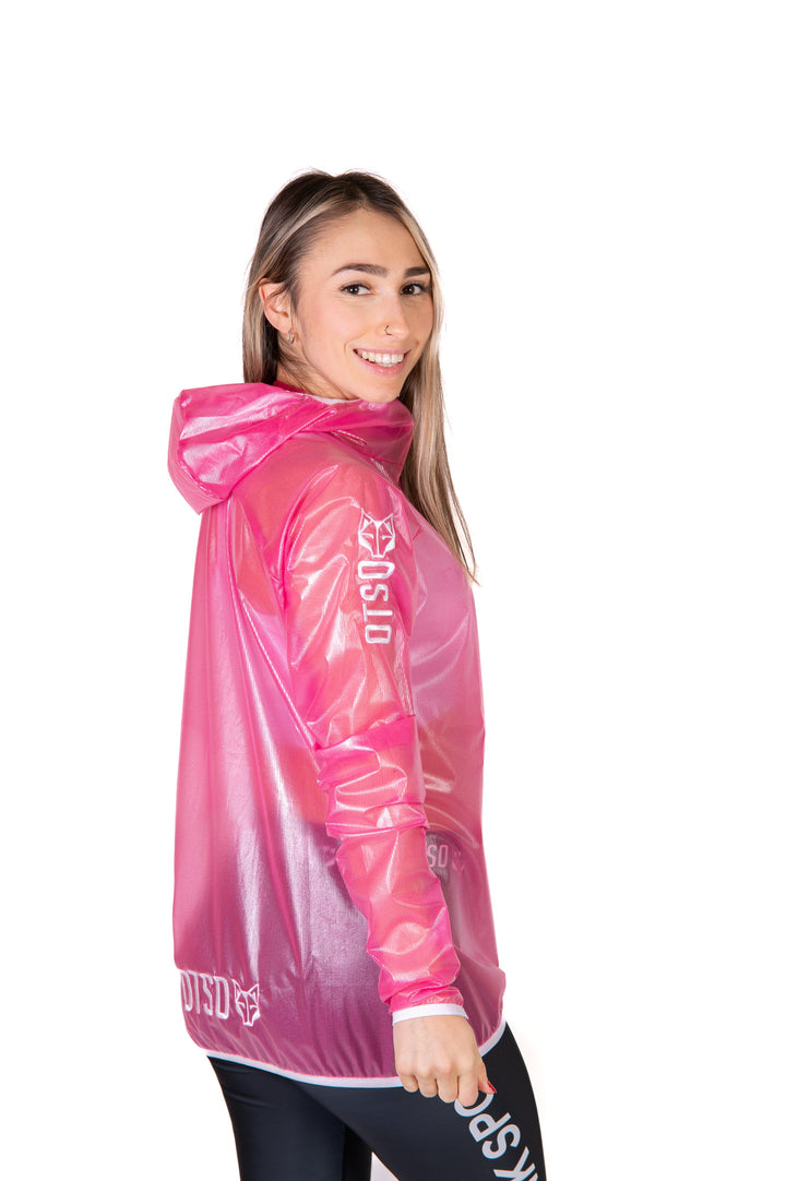 Waterproof Jacket Ultra Light Fluo Pink & White (ユニセックス ウォータープルーフジャケット ウルトラライト ピンク×ホワイト)
