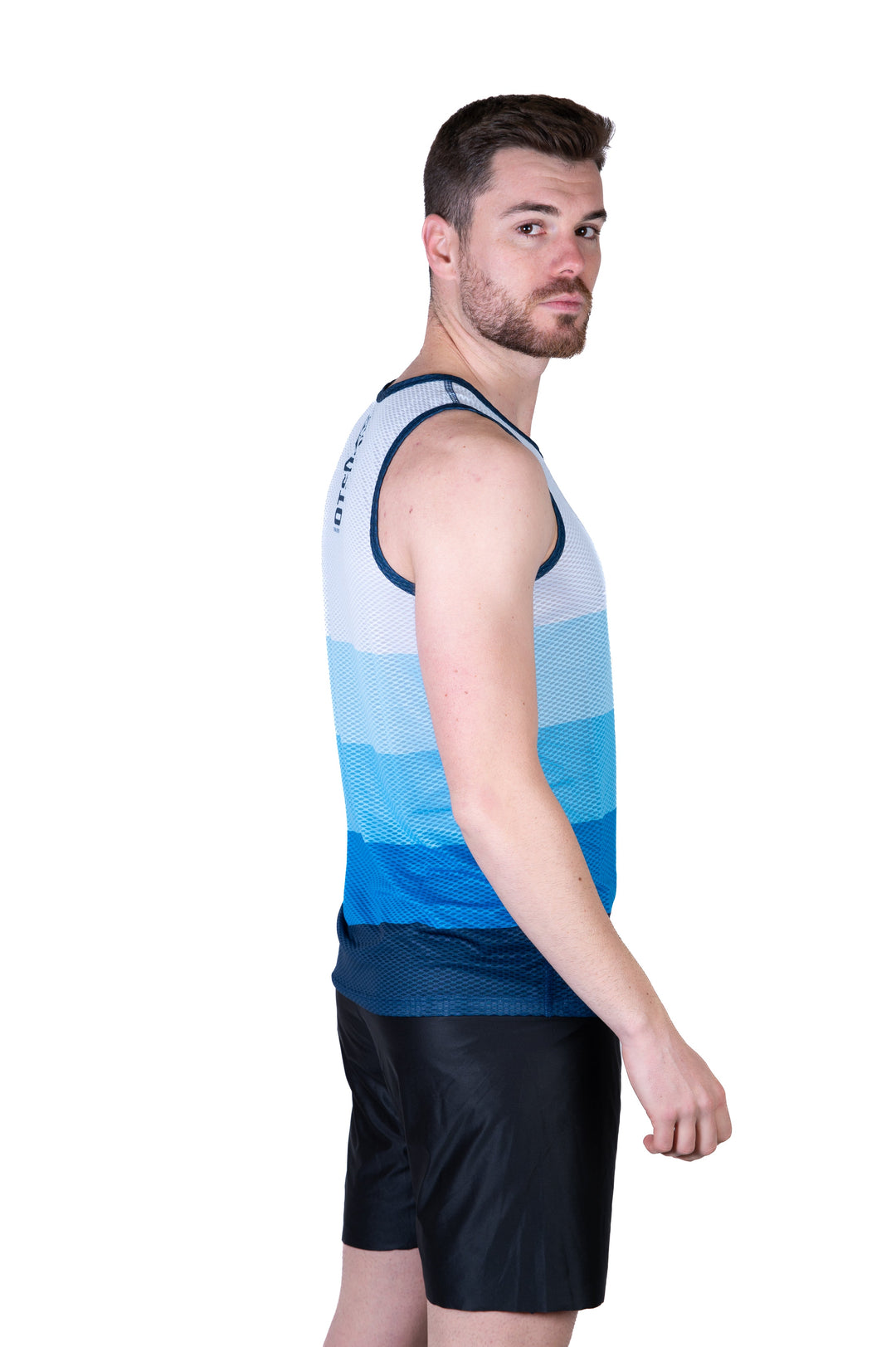 MEN'S SINGLET BLUE(メンズ ノースリーブシャツ ブルー)