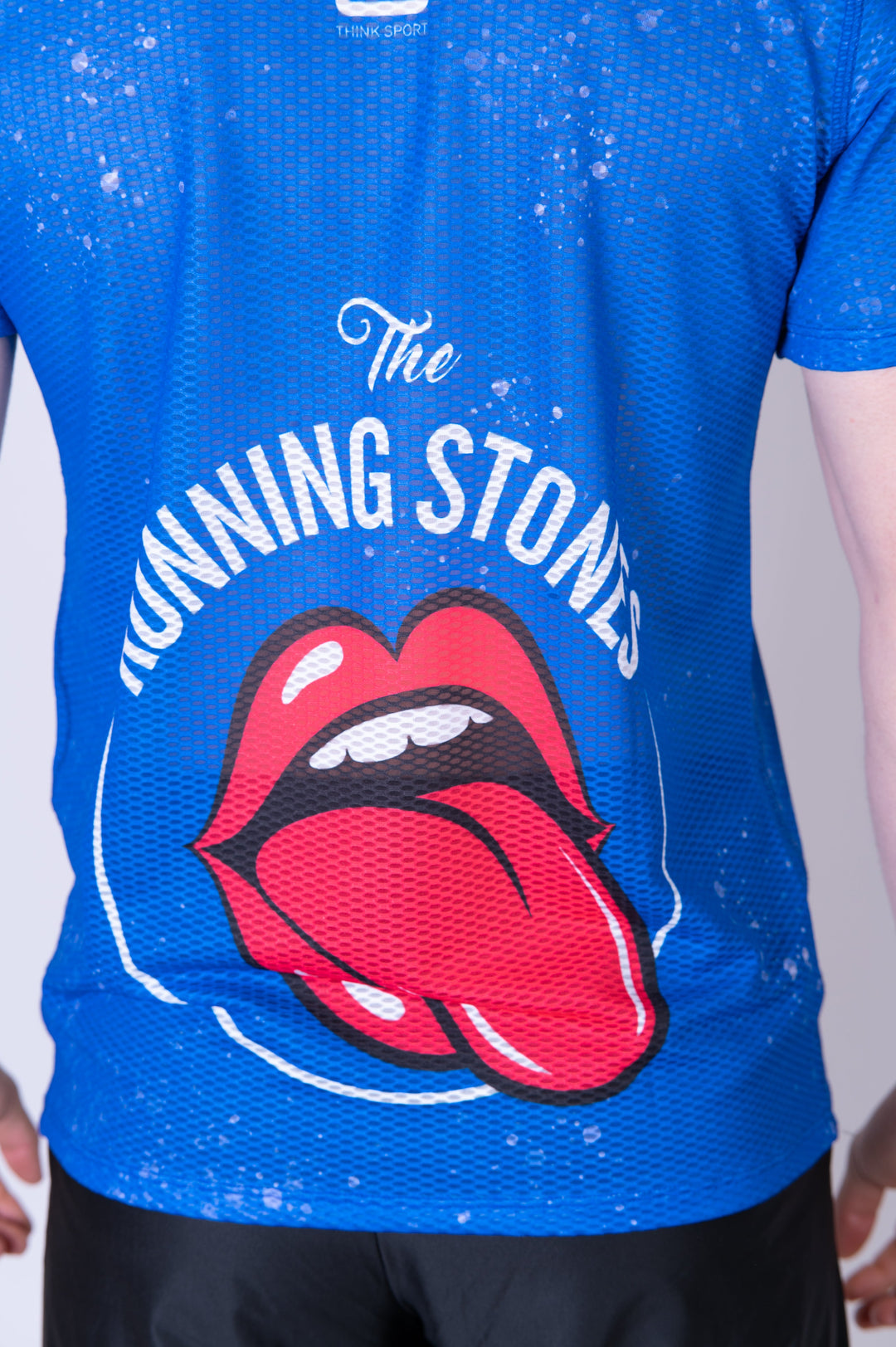 MEN'S SHORT SLEEVE SHIRT RUNNING STONES BLUE(メンズ半袖Tシャツ ランニングストーンズ ブルー)