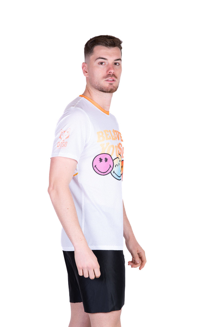 MEN'S SHORT SLEEVE SHIRT SMILEY WORLD BELIEVE(メンズ半袖Tシャツ スマイリーワールドビリーブ)
