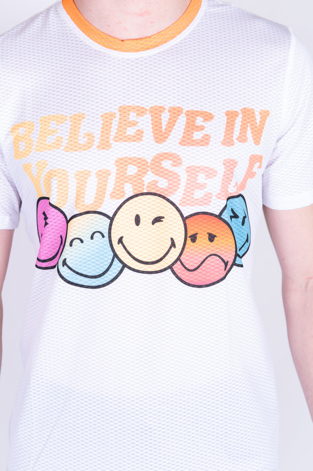 MEN'S SHORT SLEEVE SHIRT SMILEY WORLD BELIEVE(メンズ半袖Tシャツ スマイリーワールドビリーブ)