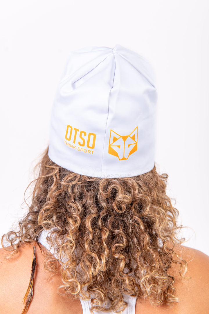 HAT WHITE / FLUO ORANGE(スポーツキャップ ホワイト&オレンジ)