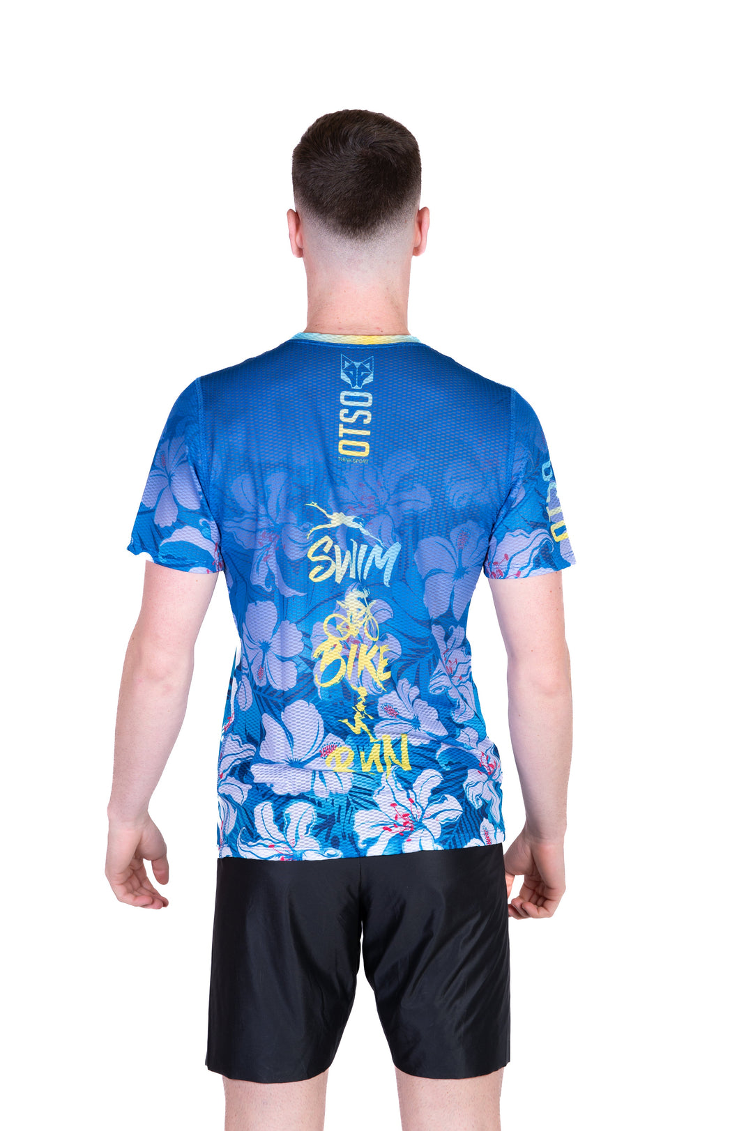 OTSO Men’s Short Sleeve Swim Bike Run Flower (メンズ半袖Tシャツ スイム・バイク・ラン・フラワー)