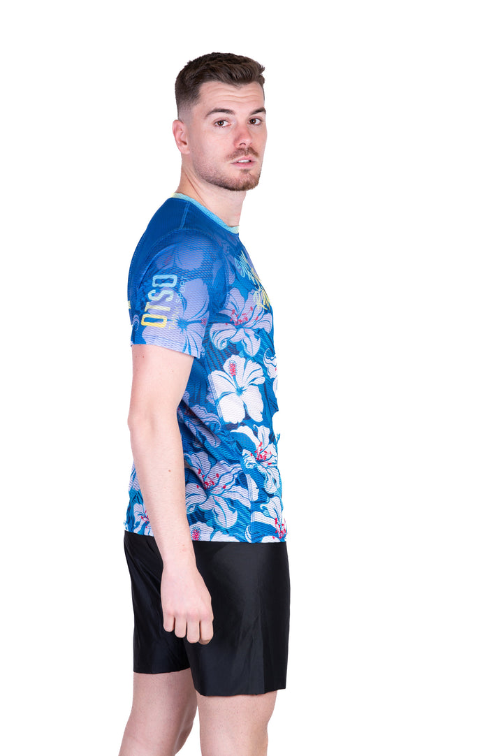OTSO Men’s Short Sleeve Swim Bike Run Flower (メンズ半袖Tシャツ スイム・バイク・ラン・フラワー)