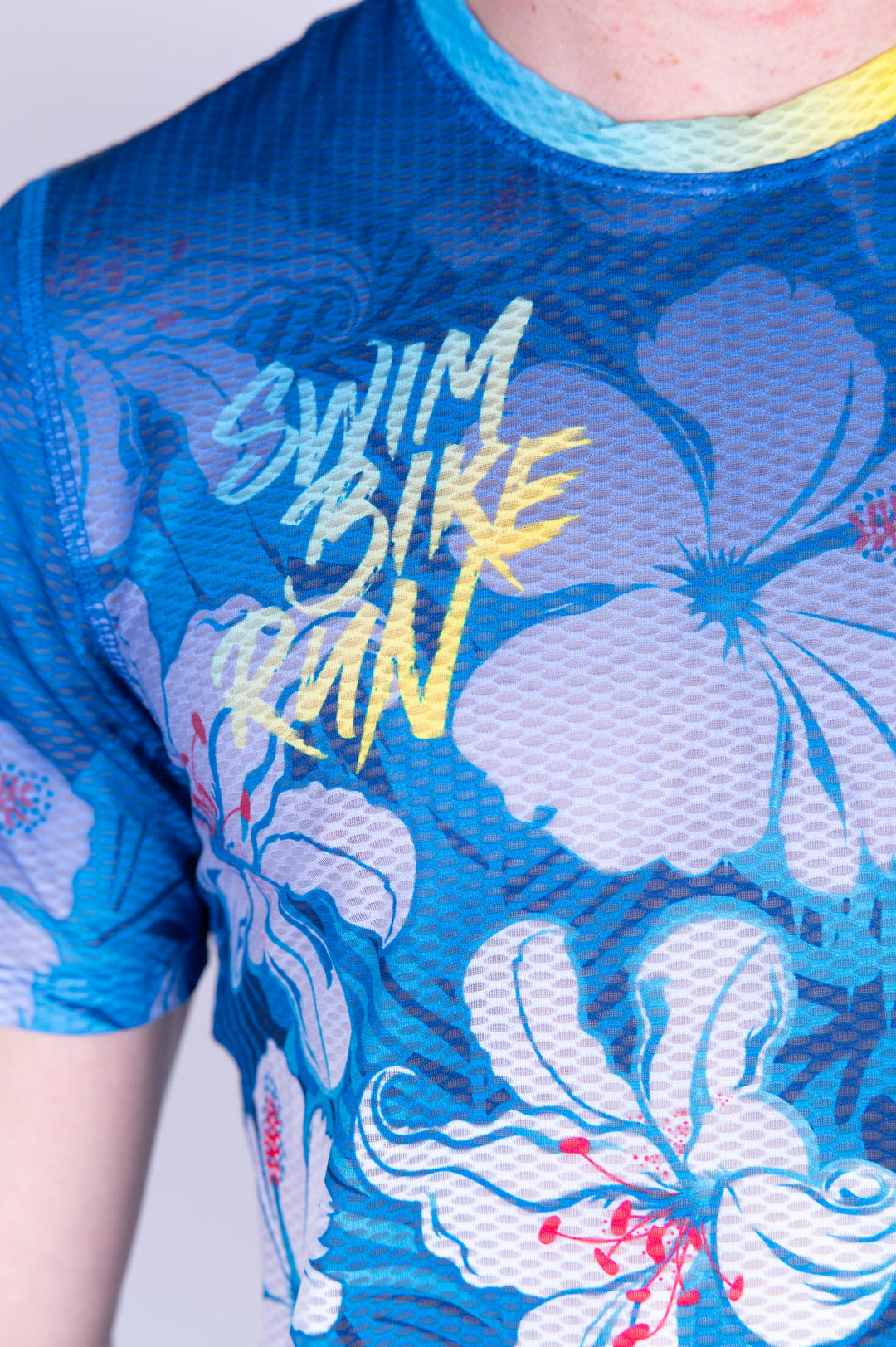 OTSO Men’s Short Sleeve Swim Bike Run Flower (メンズ半袖Tシャツ スイム・バイク・ラン・フラワー)