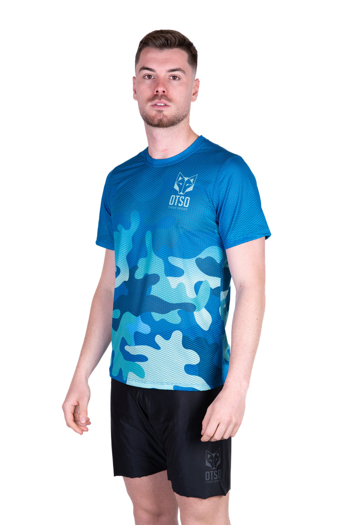 MEN'S SHORT SLEEVE SHIRT CAMO BLUE(メンズ半袖Tシャツ 迷彩ブルー)