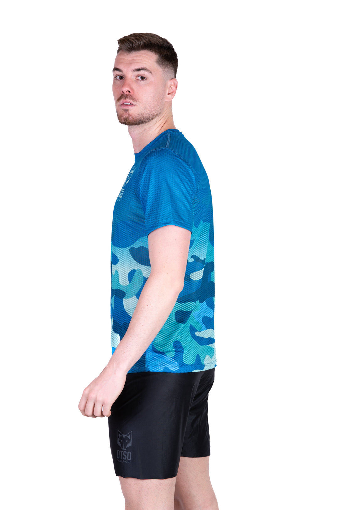 MEN'S SHORT SLEEVE SHIRT CAMO BLUE(メンズ半袖Tシャツ 迷彩ブルー)