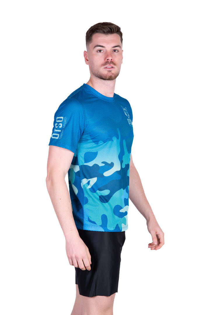 MEN'S SHORT SLEEVE SHIRT CAMO BLUE(メンズ半袖Tシャツ 迷彩ブルー)
