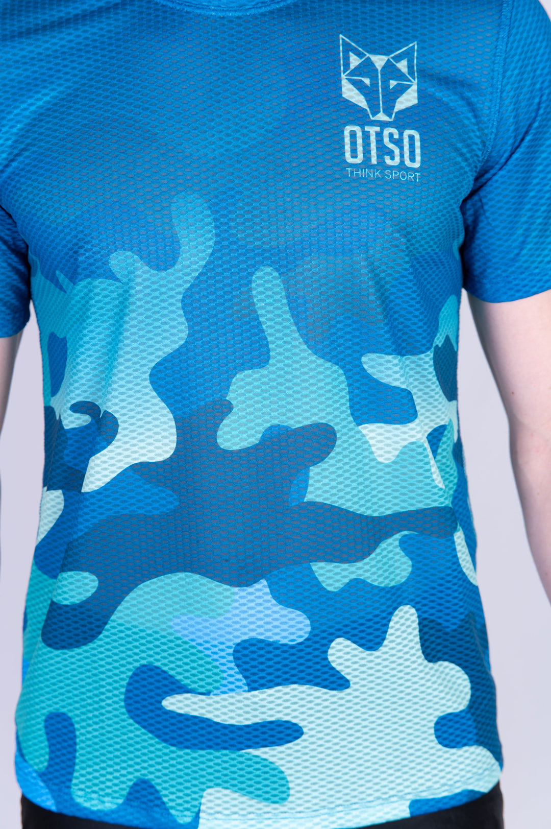 MEN'S SHORT SLEEVE SHIRT CAMO BLUE(メンズ半袖Tシャツ 迷彩ブルー)