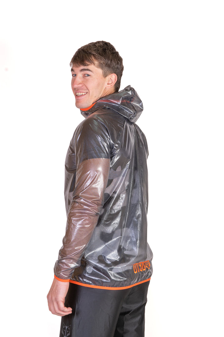 Waterproof Jacket Ultra Light Black & Fluo Orange (ユニセックス ウォータープルーフジャケット ウルトラライト ブラック＆オレンジ)