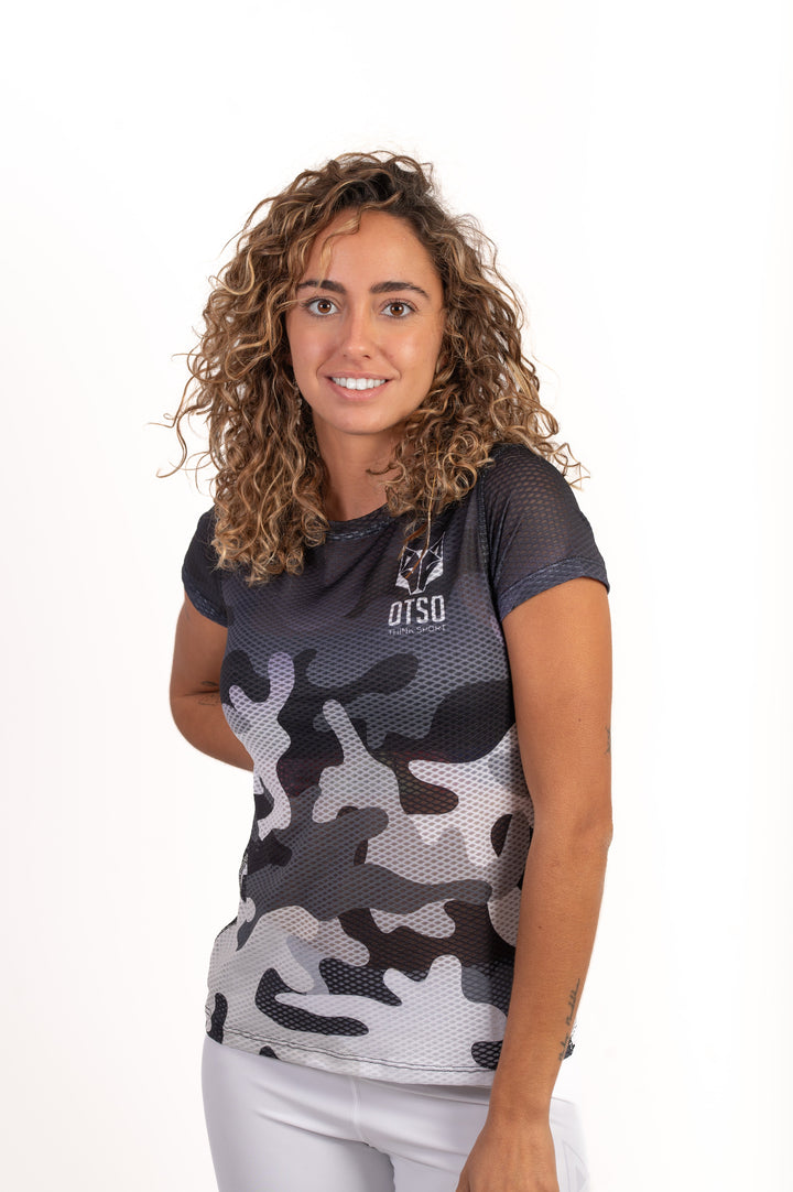 WOMEN'S SHORT SLEEVE SHIRT CAMO GREY(レディース半袖Tシャツ 迷彩グレー)