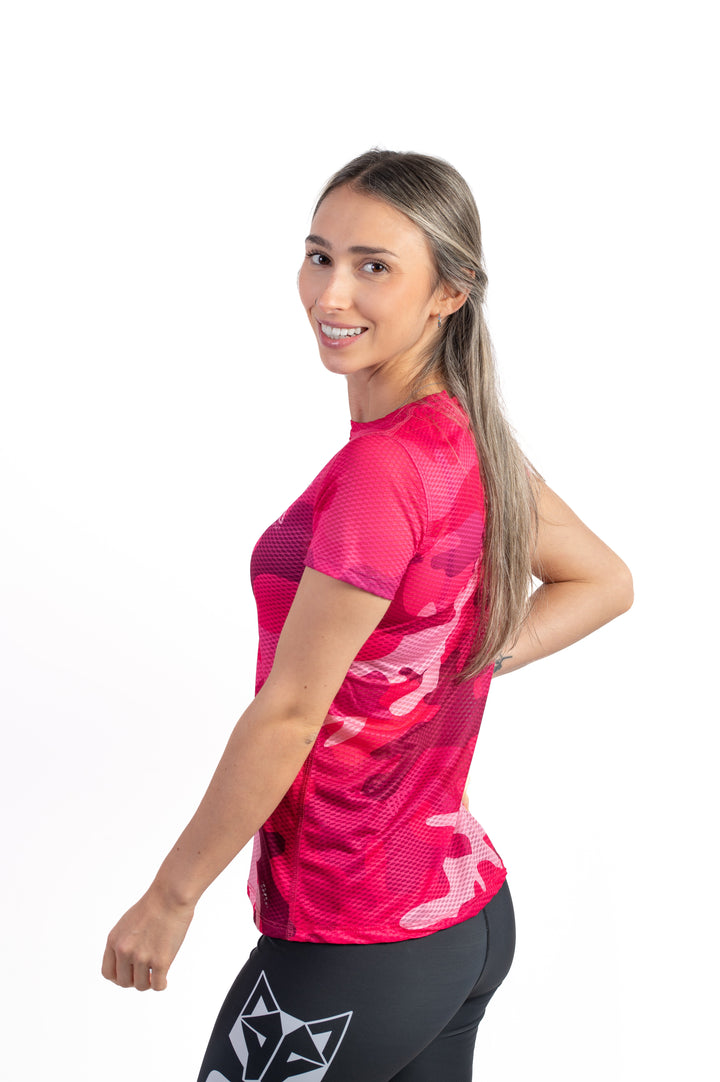 WOMEN'S SHORT SLEEVE SHIRT CAMO PINK(レディース半袖Tシャツ 迷彩ピンク)