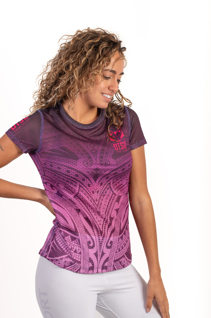 WOMEN'S SHORT SLEEVE SHIRT MAORI BURGUNDY(レディース半袖Tシャツ マオリバーガンディ)