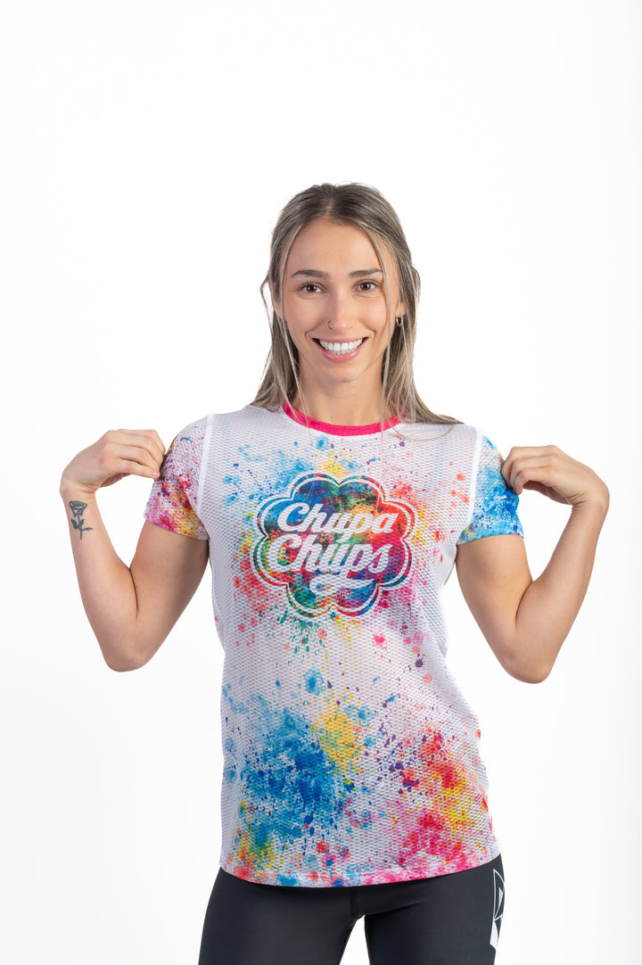 OTSO Chupa Chups Women's Short Sleeve T-Shirt Paint (チュッパチャプス ペイント レディース半袖Tシャツ)