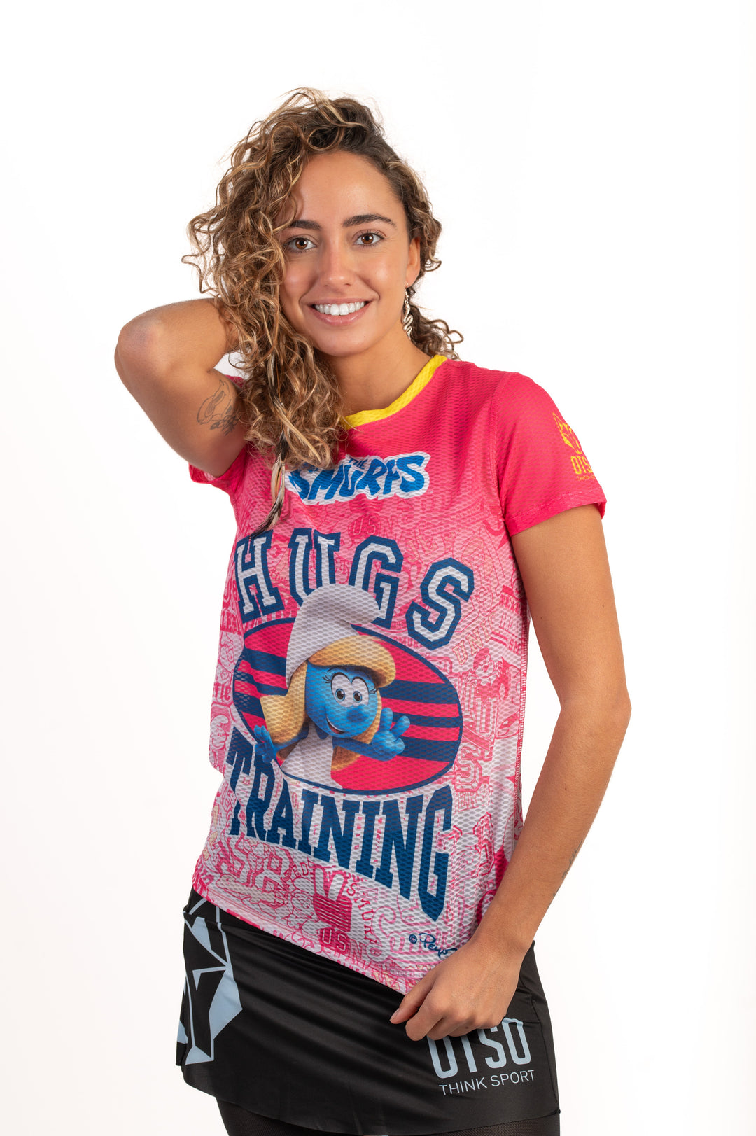 OTSO Smurfs Hugs Women's Short Sleeve T-Shirt (スマーフハグ レディース半袖Tシャツ)