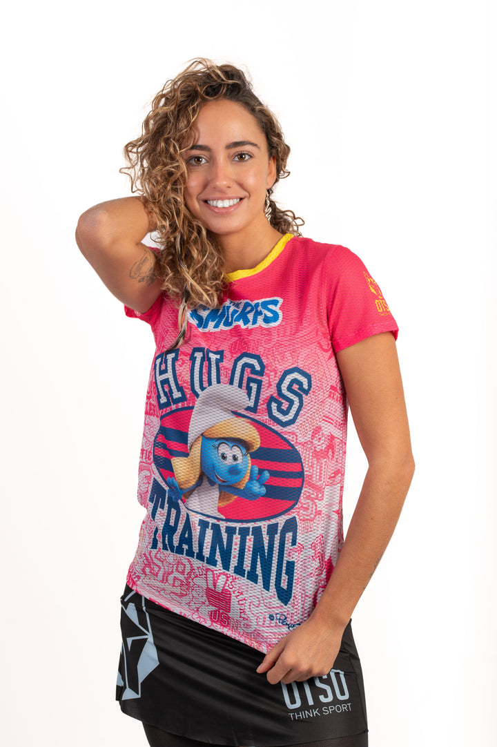 OTSO Smurfs Hugs Women's Short Sleeve T-Shirt (スマーフハグ レディース半袖Tシャツ)