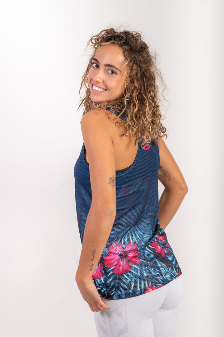 WOMEN'S SINGLET TROPICAL DARK(レディースノースリーブシャツ トロピカルダーク)