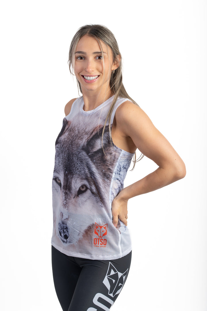 WOMEN'S SINGLET WOLF(レディース ノースリーブシャツ 狼)