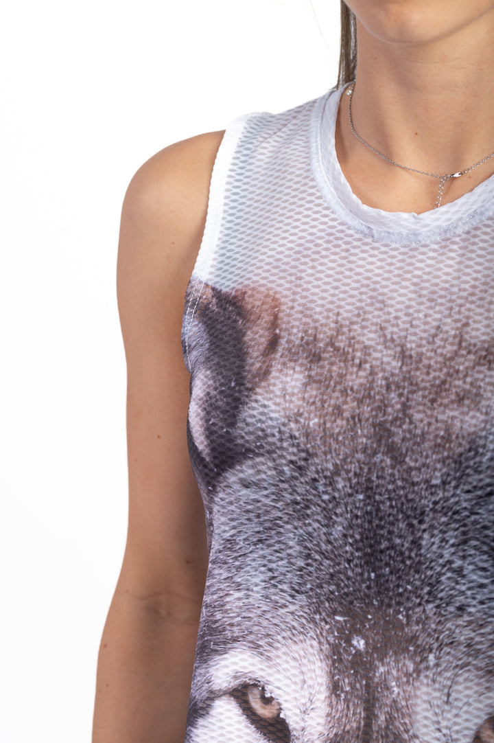 WOMEN'S SINGLET WOLF(レディース ノースリーブシャツ 狼)