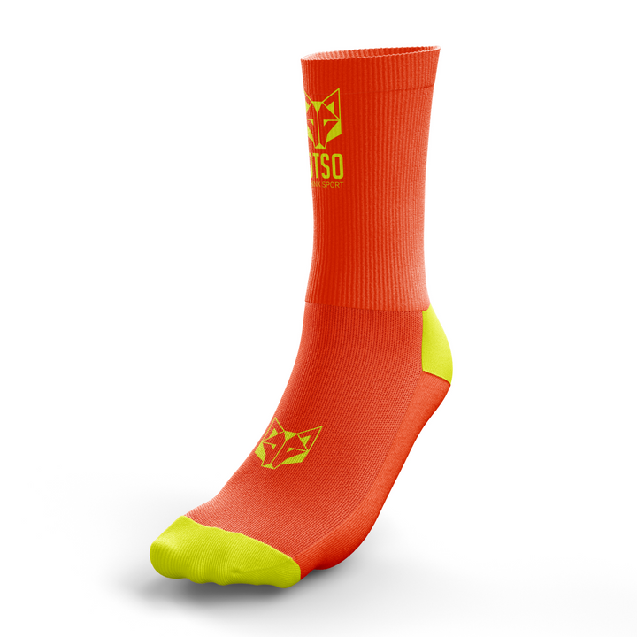 OTSO Multisport Socks Medium Cut Flooow Fluo Orange &amp; Fluo Yellow (マルチスポーツソックス ミディアムカット フロー フルオオレンジ&amp;フルオイエロー)