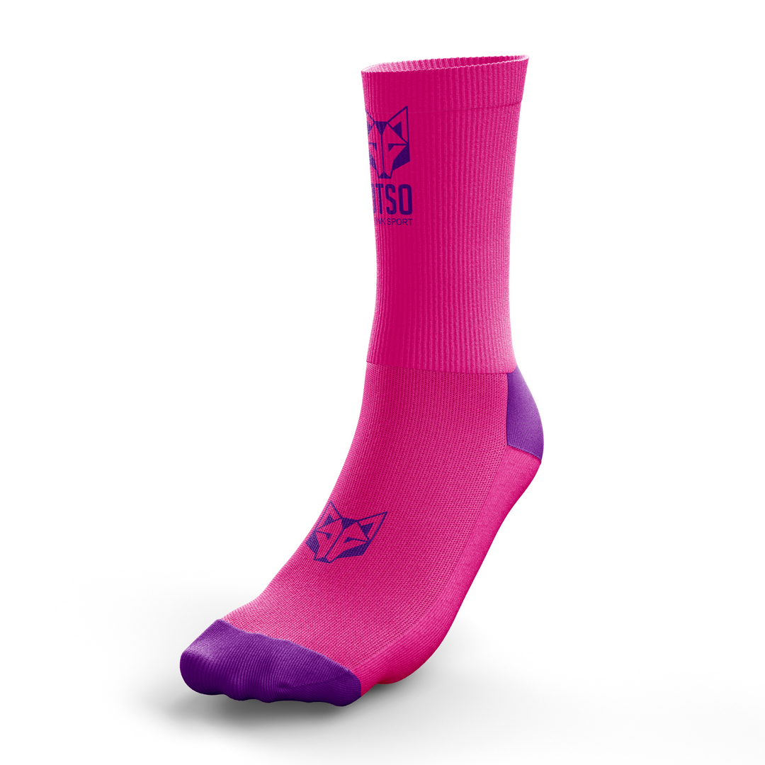 OTSO Multisport Socks Medium Cut Flooow Fluo Pink &amp; Violet (マルチスポーツソックス ミディアムカット フロー フルオピンク&amp;バイオレット)
