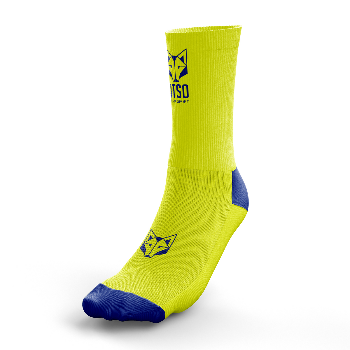 OTSO Multisport Socks Medium Cut Flooow Fluo Yellow & Electric Blue (マルチスポーツソックス ミディアムカット フロー フルオイエロー&エレクトリックブルー)