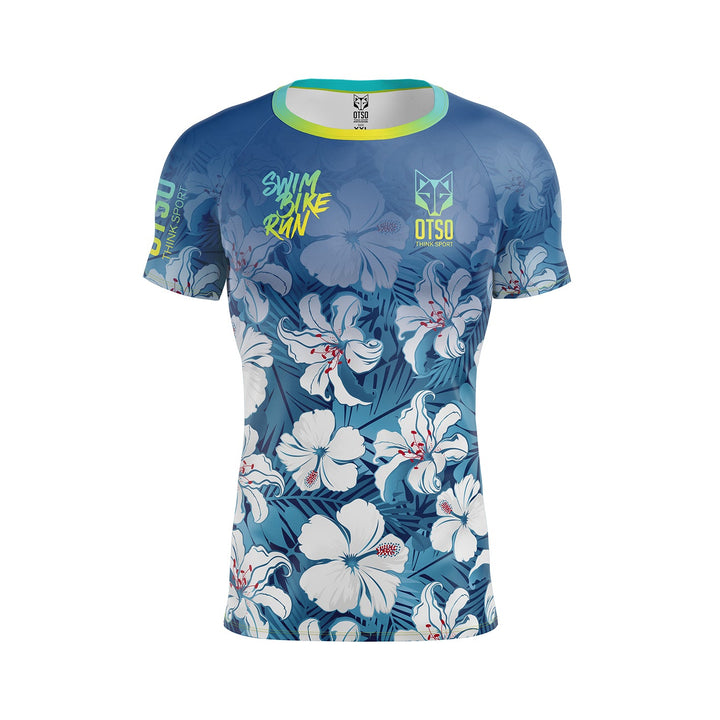 OTSO Men’s Short Sleeve Swim Bike Run Flower (メンズ半袖Tシャツ スイム・バイク・ラン・フラワー)