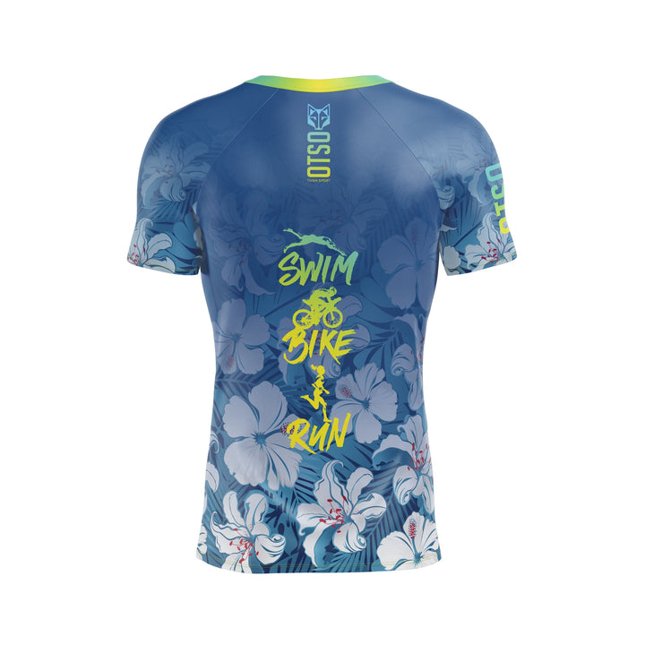 OTSO Men’s Short Sleeve Swim Bike Run Flower (メンズ半袖Tシャツ スイム・バイク・ラン・フラワー)