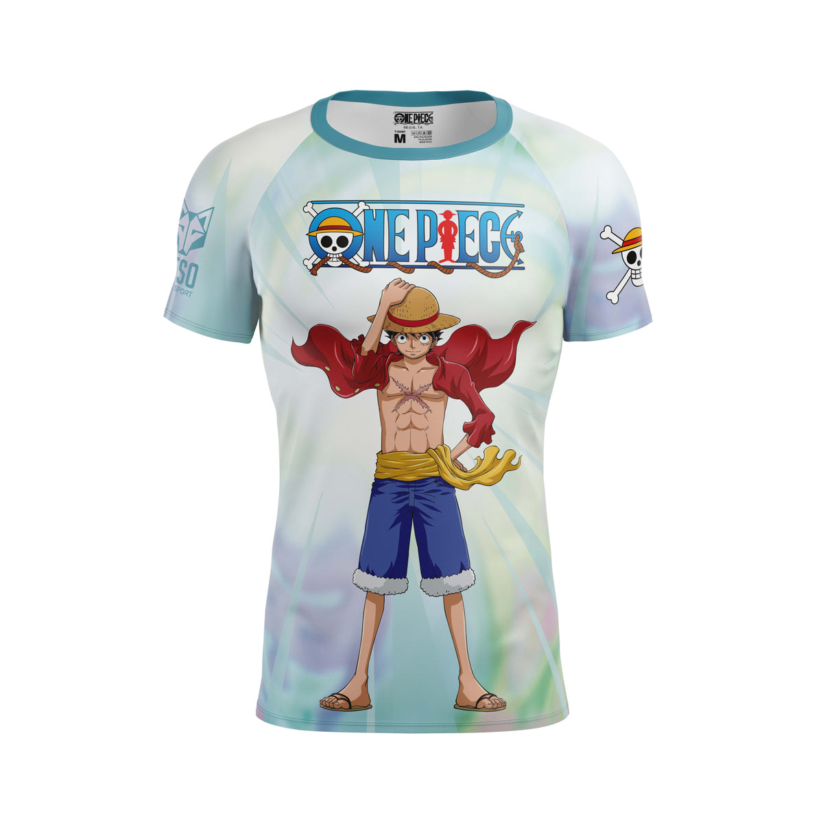 OTSO Men's Short Sleeve T-Shirt One Piece Fishman Luffy Green (メンズ半袖Tシャツ ワンピース フィッシュマンルフィ グリーン)