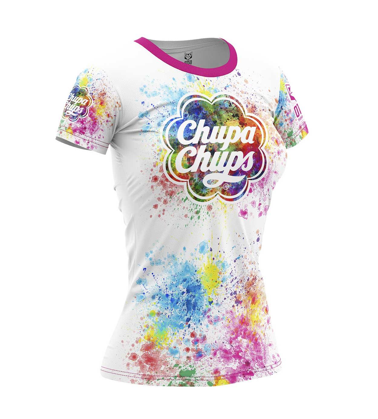 OTSO Chupa Chups Women's Short Sleeve T-Shirt Paint (チュッパチャプス ペイント  レディース半袖Tシャツ)