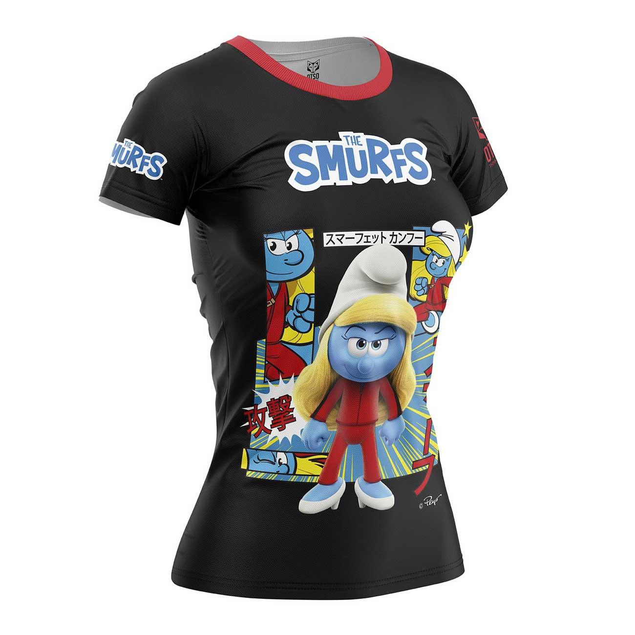 OTSO Smurfs Women's Short Sleeve T-Shirt Black (スマーフ