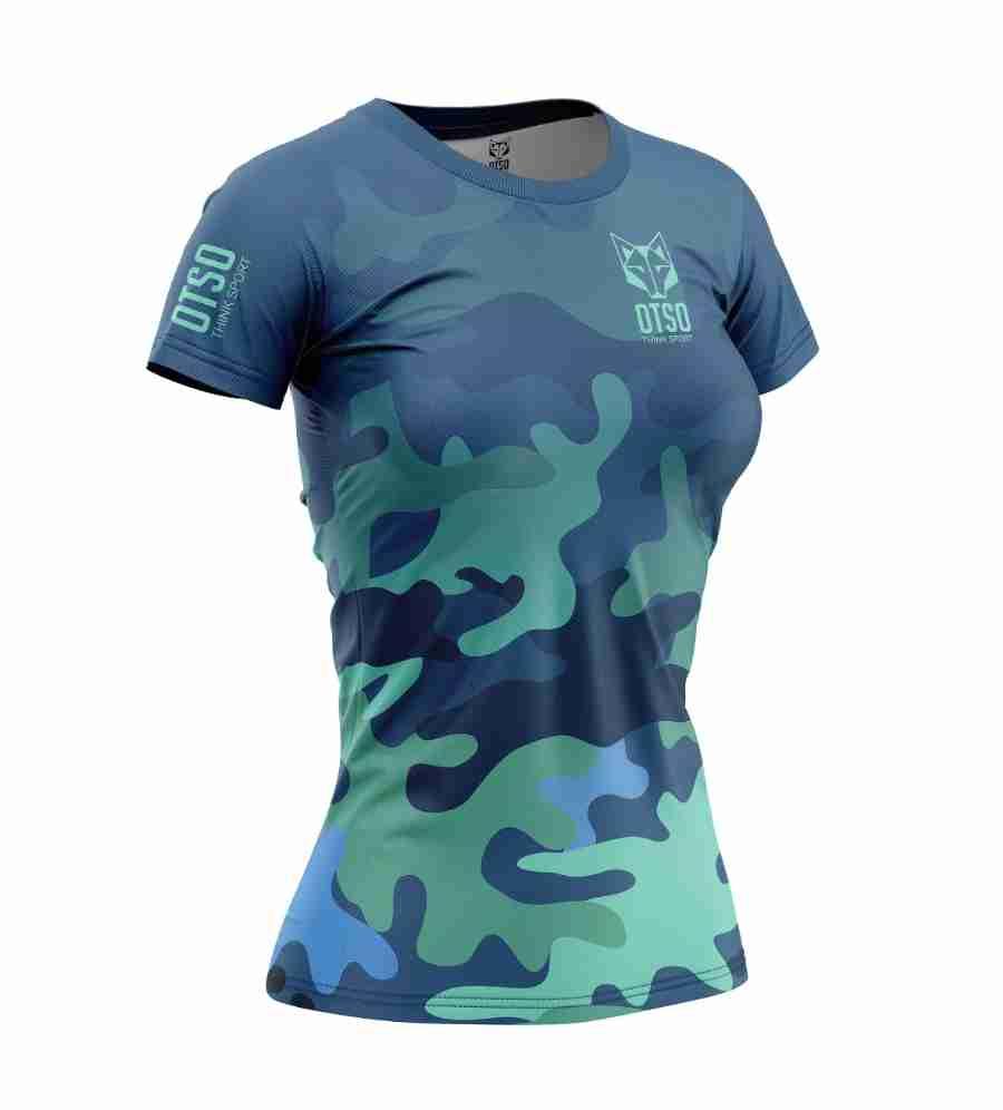 WOMEN'S SHORT SLEEVE SHIRT CAMO BLUE(レディース半袖Tシャツ 迷彩ブルー) - Rufus & Co. オンラインストア